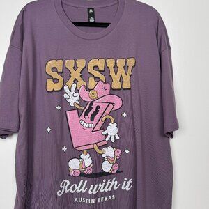 SXSW Purple Cowboy Roll With It Tee 2x